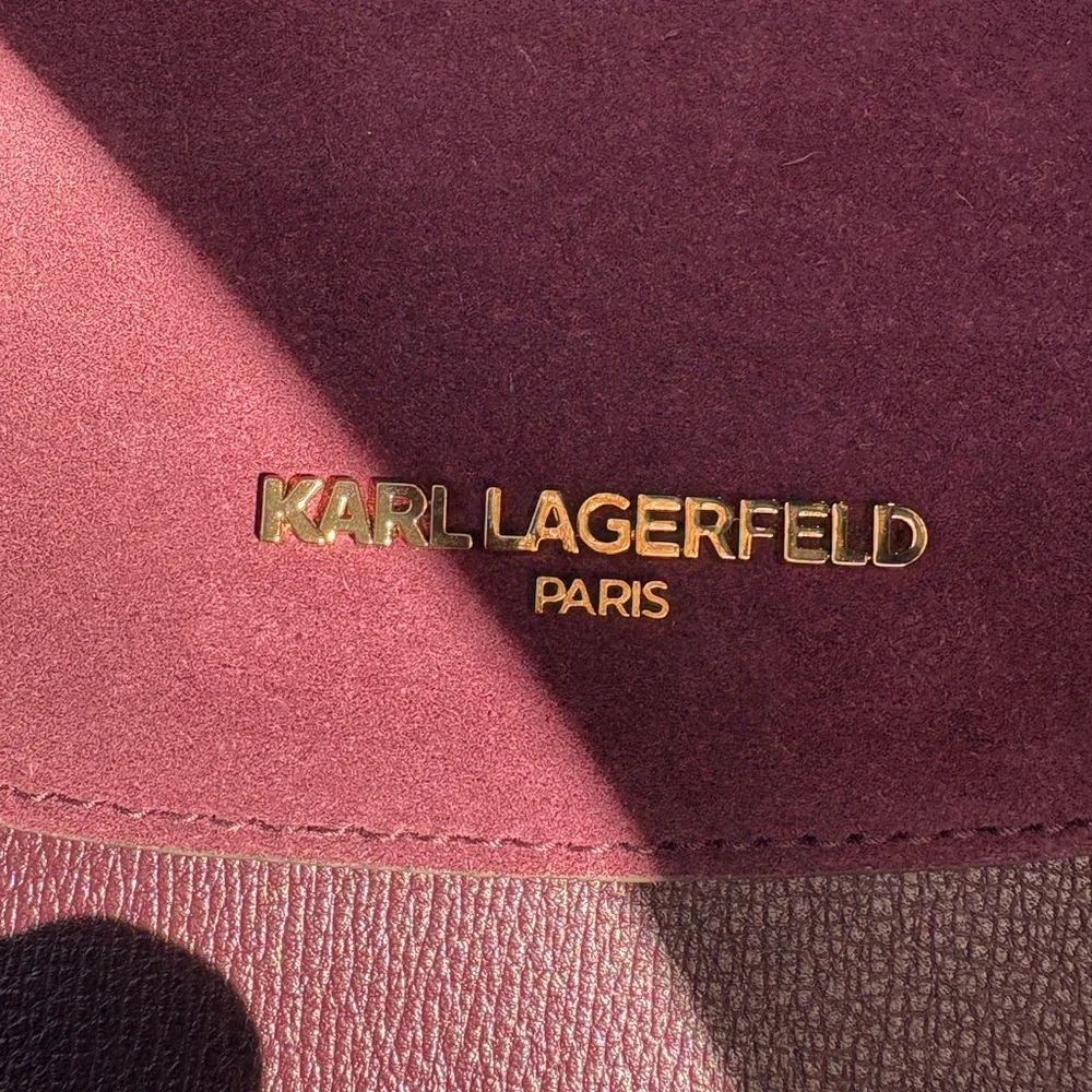 Karl Lagerfield  suede bag two tone